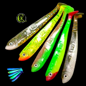 5x10cm Gummifisch Fluo UV Stint Shad Kauli Ukel Uklei Bait Räuber Zander Barsch - Bild 1 von 1