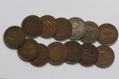🧭 🇦🇺 AUSTRALIA HALF PENNY COLLECTION 1920'S TO 1940'S B64 #117 BBB39 - Image 1 of 3