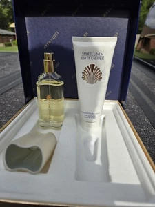 Estee Lauder White Linen EDP 2.0oz & 3.4oz Lotion Gift Set 90's Vintage Awesome! - Picture 1 of 7