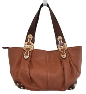 Michael Kors handbag leather brown with gold accents - Picture 1 of 10