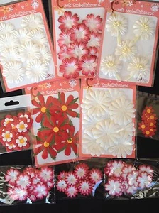 Lotto 120 Fiori Petali Assortimento Fiore Rosso Bianco Fatto a Mano Carta Gelso 4 - Foto 1 di 10