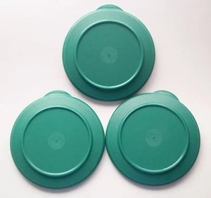 Tupperware 3 tapas de tazón de postre de impresiones de sello de repuesto verde #2409 - Imagen 1 de 1