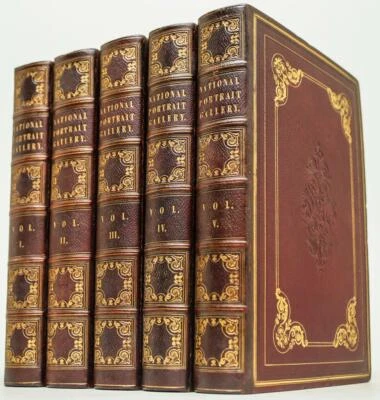 1830 National Portrait Gallery Eminent Persons 1st Edition Fine Leather 11" tall - Image 1 of 4