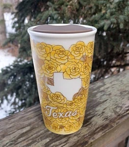Starbucks Texas Yellow Rose Tumbler Double Walled Ceramic Travel Cup Becher 10 oz - Bild 1 von 4