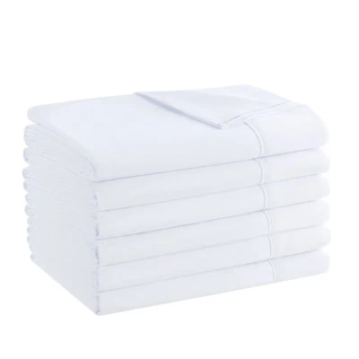 Microfiber Flat Bed Sheets (6 Pack), Color and Size Options, Color Coded Hem - Image 1 of 4