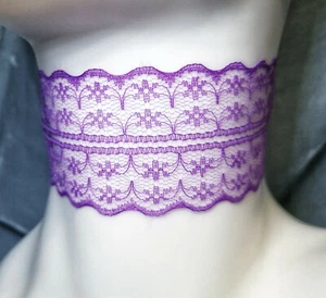 MANY COLORS Wide Lace Choker Necklace Wedding Victorian Cosplay Goth 12" - 16" - Picture 1 of 42