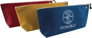 Klein Tools 5539LCPAK Canvas Bags with Zipper, Large Assorted Colors, 3 Pack New - Picture 1 of 5