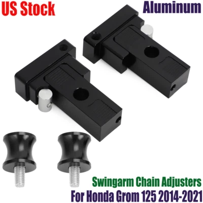 For 2014-2021 Honda Grom 125 Swingarm Chain Adjusters w/ Spools Kit Aluminum US Foto 1 de 4