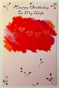 1 Birthday Greeting Card/Envelope Wife Spouse Friend Love Flowers Happy Choice  - Picture 1 of 3