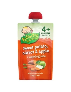 Raffertys 4 Months+ Sweet Potato Carrot And Apple Baby Food 120gm x 6 - Picture 1 of 1