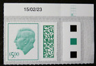 GB 2023 KING CHARLES III 5.00 BARCODED MACHIN M23L WITH 15/02/23 DATE TAB - MNH