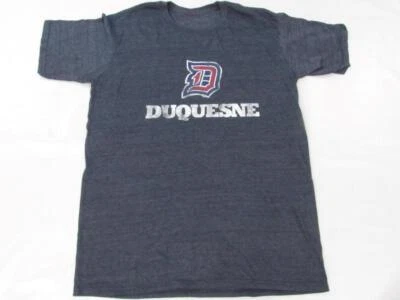 New Duquesne Dukes Mens Size M Heathered Blue Shirt w/ Distressed Print - Image 1 of 3