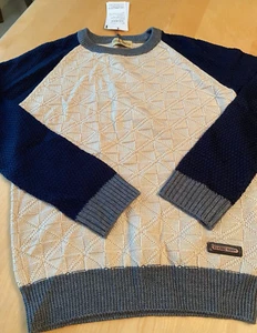 NWT CLASSIC TEDDY ENGLAND BRITAIN TAN BLUE KNIT SWEATER GIRLS SZ 16 - Picture 1 of 4