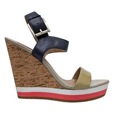 Sandalia de cuña Red Saks Fifth Avenue Dana para mujer cuero corcho plataforma EU 39 US 8.5 Foto 1 de 4