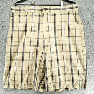 Izod Shorts Mens 34 Beige Plaid Golf - Picture 1 of 15