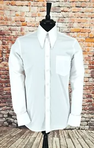 Camicia Epson uomo Spearpoint con bottoni anni '60 bianca - Foto 1 di 4