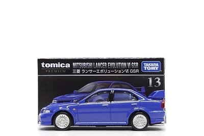 Tomica Premium 1:64 Mitsubishi Lancer Evolution VI GSR - Blue (#13) - Image 1 of 4
