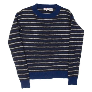 LEVI'S Womens Jumper Blue Striped Tight Knit Wool S - Picture 1 of 6