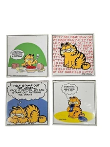 Set 4 piastrelle fumetto Garfield vintage Enesco Jim Davis 1978 G2 - Foto 1 di 11