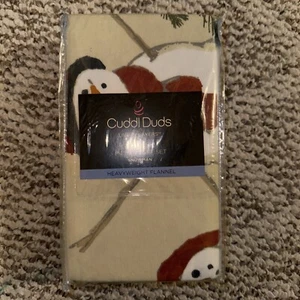 Cuddle Cuddl Duds Flannel Snowman Pillow Cases Set Of 2 Standard Size Winter - Picture 1 of 2