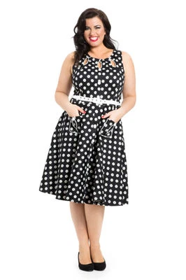 VESTIDO VUDÚ VIXEN PIN UP TATUAJE SWING ROCKABILLY AÑOS 50 ESTILO LUNARES DRA2372PL Foto 1 de 2