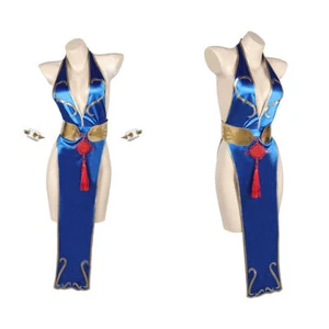 Chun Li Cosplay Costume Sexy Jumpsuit Swimsuit  Party Dress - Picture 1 of 10