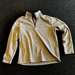 Maglione maglietta Eddie Bauer uomo XL pullover 1/4 zip grigio erica - Foto 1 di 5