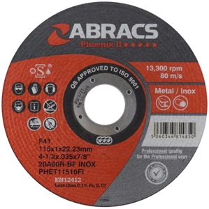 25 x ABRACS 1 mm Inox Special Metal Cutting 125mm Discs Stainless Steel - WCD162 - Picture 1 of 1