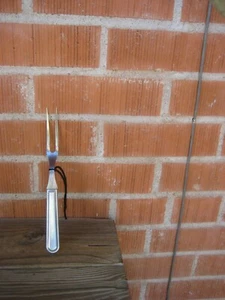 1915 Antique 3" Tine ** JENNINGS *** Carbon Carving Fork Aluminum Handle USA - Picture 1 of 9