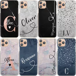 Custodia telefono iniziali personalizzate; nome su marmo blu rigida per LG/OnePlus - Foto 1 di 19
