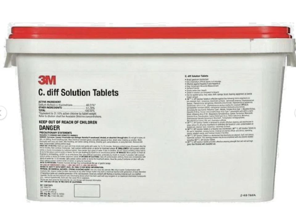3M C. Diff Solution Tablets, Quart Size, 140 Tablet Container Expiry 07/2024 - Image 1 of 1