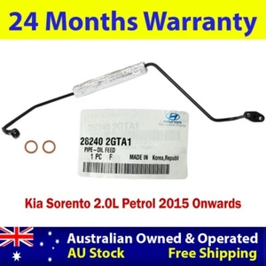 Genuine Turbo Oil Feed Pipe+Gaskets For Kia Sorento 2.0L Petrol 2015 Onwards - Picture 1 of 8