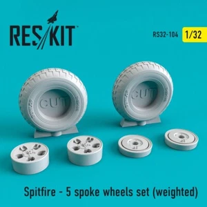 1/32 Reskit RS32-0104 Spitfire - 5-spoke wheels set (weighted) - Picture 1 of 1