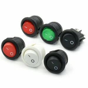 10pcs 20mm ON/OFF ON/OFF/ON Round Rocker Switch 6A 250V Car Dashboard Dash Boat - Picture 1 of 22