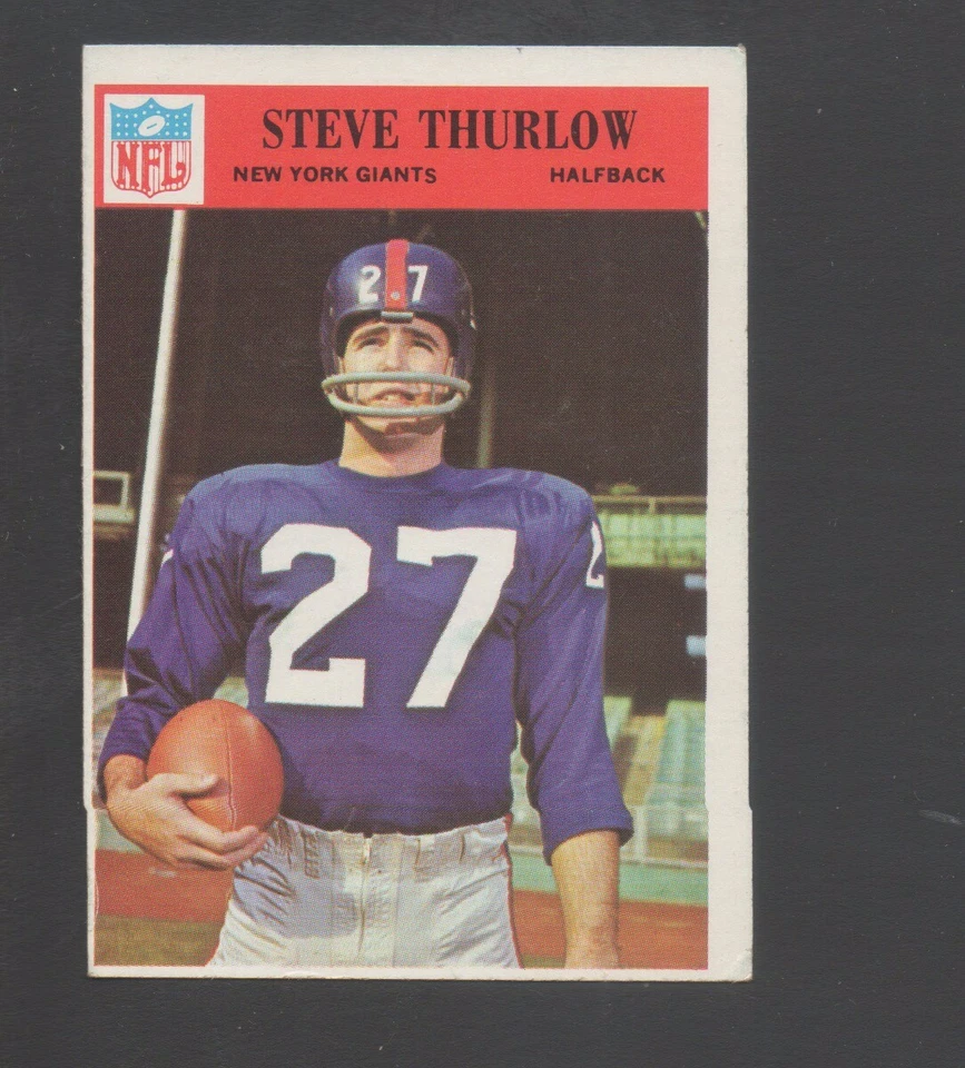 1966 Philadelphia Football Card #129 Steve Thurlow- New York Giant ex mint - Image 1 of 1