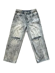 Ksubi Jeans Uomo Maxx ++ Unearthly Oversized Gamba Larga Blu 260€ Taglia 34/30 - Foto 1 di 5