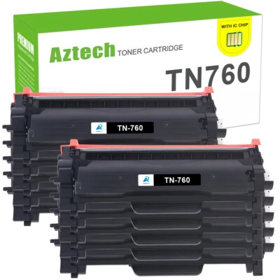10PK High Yield TN760 TN730 Toner Compatible for Brother MFC-L2710dw MFC-L2750dw - Image 1 of 4