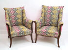 A Rare Set of His & Hers English Armchairs - Osborne & Little Fabric