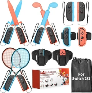 Sports Accessories Bundle for Nintendo Switch 2 – 13 in 1 Family Accessories Kit - Picture 1 of 8