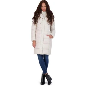 Tahari Casey Fitted Puffer Coat for Women-Quilted Winter Coat with Bib - Picture 1 of 10