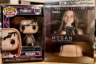 M3GAN 4K LIMITED ED UNRATED STEELBOOK & FUNKO POP HORROR Megan Funko Fusion 1001 - Image 1 of 4