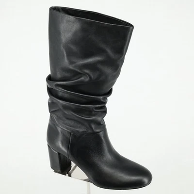 Botas Via Spiga para mujer 6 M de cuero negro holgadas media pantorrilla Naren nuevas en caja Foto 1 de 4