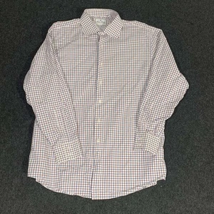 Brooks Brothers Thomas Mason Dress Shirt Mens 17-34 White Check Luxury Button Up - Picture 1 of 12