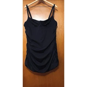 Skims Sculpting Ruched One Piece Swimsuit Black Size 4X - Picture 1 of 9
