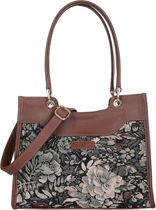 Sishka Women’s Hand Crafted Tapestry Fabric Satchel – Elegant Top Handle Bag - Imagen 1 de 41
