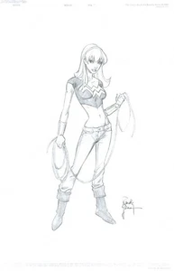 Pinup Randy Green WONDER GIRL 11X17 Original Cómic Arte Teen Titans - Imagen 1 de 1