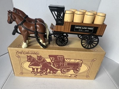 Vintage ERTL Die Cast Horse and Wagon DuPont Powder 1998 - Image 1 of 4