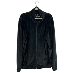 Chaqueta de chándal de terciopelo Rebel Minds para hombre grande 3XL negra cremallera completa mangas largas - Imagen 1 de 5
