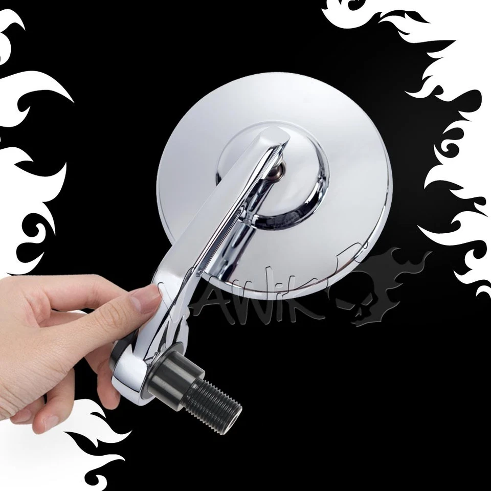 VAWiK Motorcycle Bar End Chrome Mirrors BOB For Yamaha SMAX TMAX530 YZF-R125 XJ6 - Изображение 1 из 4