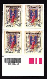 Italia 2025 : Archivi di Stato / Napoli - quartina con codice a barre, MNH** - Imagen 1 de 1